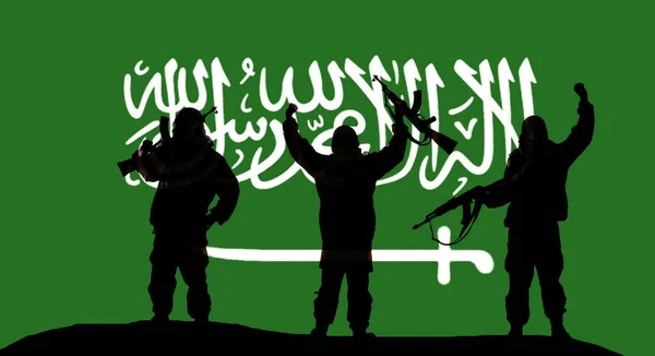 Прапор Саудівської Аравії в оригінальних пропорціях — стокове фото