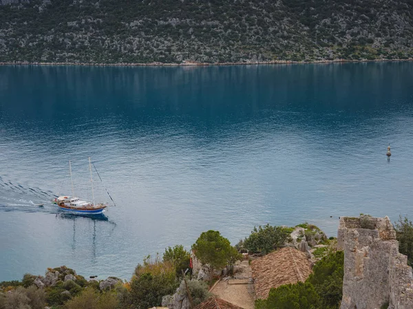 Türkiye Nin Kekova Adasında Seyahat Turistik Merkezler Kalekoy Köyü Nden — Stok fotoğraf