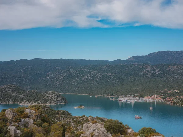 Reizen Toeristische Attracties Kekova Eiland Turkije Prachtig Uitzicht Zeegezicht Vanuit — Stockfoto