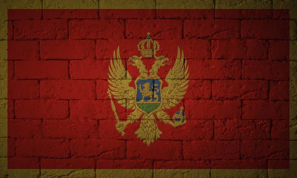 Flaga Oryginalnych Proporcji Zbliżenie Grunge Flaga Czarnogóry — Zdjęcie stockowe