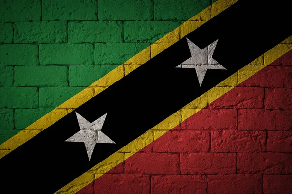 Flag Original Proportions Closeup Grunge Flag Saint Kitts Nevis — Stock Photo, Image
