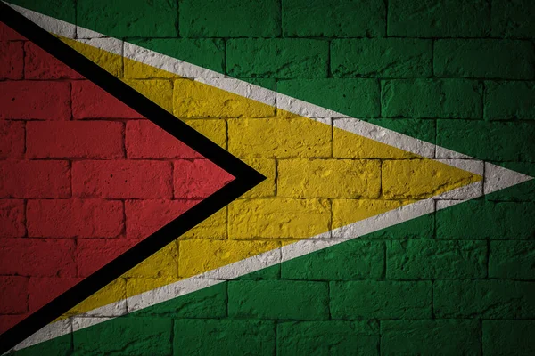 Flag Original Proportions Closeup Grunge Flag Guyana — Stock Photo, Image
