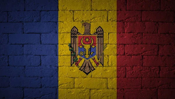 Flaga Oryginalnych Proporcji Zbliżenie Grunge Flaga Mołdawii — Zdjęcie stockowe