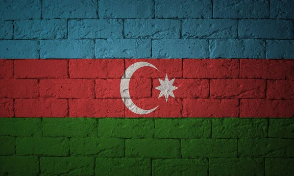 Closeup Grunge Flag Azerbaijan Flag Original Proportions — Stock Photo, Image