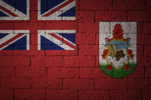 Flaga Oryginalnych Proporcji Zbliżenie Grunge Flaga Bermudów — Zdjęcie stockowe