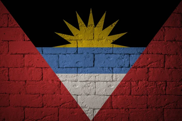 Primer Plano Bandera Grunge Antigua Barbuda Bandera Con Proporciones Originales —  Fotos de Stock