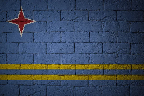 Vértes Grunge Aruba Zászlaja Eredeti Arányok Zászló — Stock Fotó
