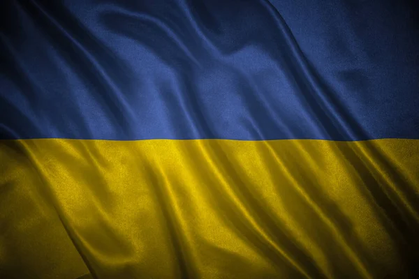 Bandera Con Proporciones Originales Primer Plano Bandera Grunge Ucrania — Foto de Stock