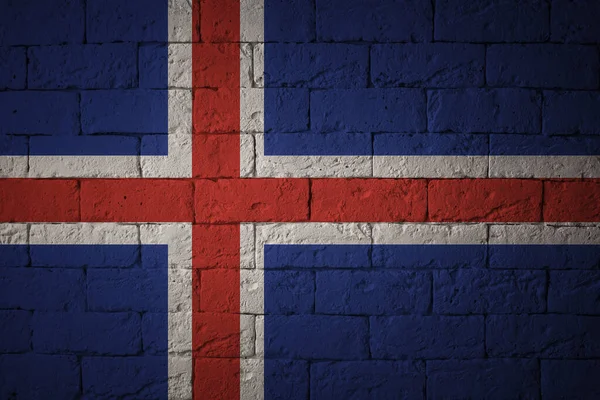 Флаг Оригинальными Пропорциями Крупный План Гранж Флага Исландии — стоковое фото