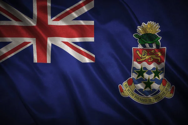 Flagga Med Ursprungliga Proportioner Närbild Grunge Flagga Caymanöarna — Stockfoto