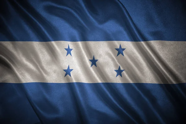 Flag Original Proportions Closeup Grunge Flag Honduras — Stock Photo, Image