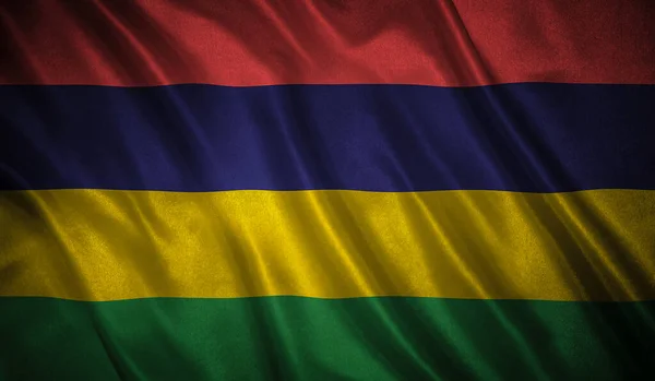 Bandera Con Proporciones Originales Bandera Las Islas Mauricio —  Fotos de Stock