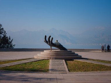 Antalya, Turkey - November 2021: Karaaalioglu Park Dogu Miradoru. travel to turkey, old town Kaleci. discover interesting places and popular attractions and walks
