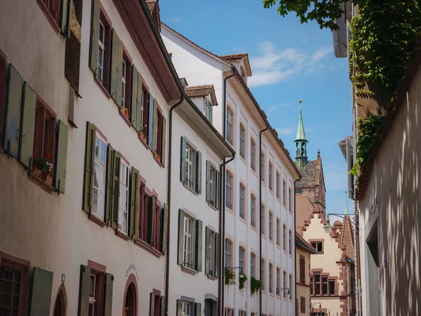 Gebouwen Het Centrum Van Bazel Zwitserland Wandel Door Oude Stad — Stockfoto
