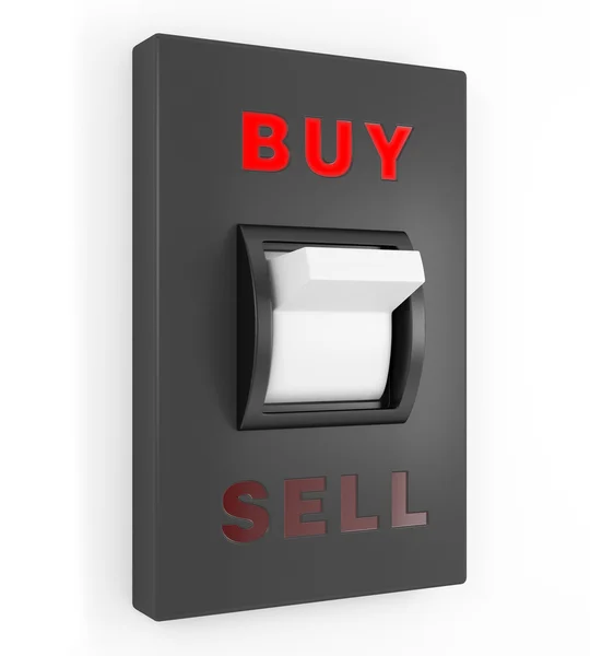 Vippbrytare i buy position, business koncept illustration — Stockfoto