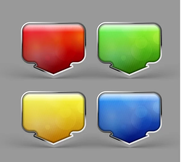 Étiquettes vectorielles en quatre couleurs — Image vectorielle
