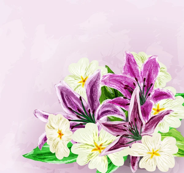 塗られた花の背景ベクトル イラスト — ストックベクタ