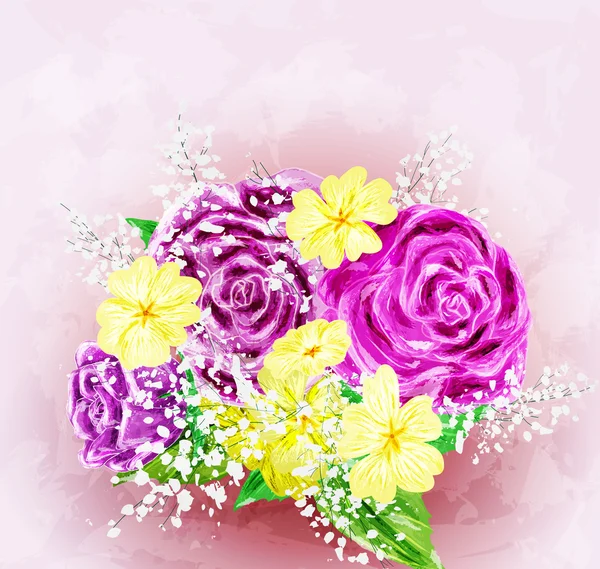 Χειροποίητη λουλούδι φόντο, εικονογράφηση φορέας — Διανυσματικό Αρχείο