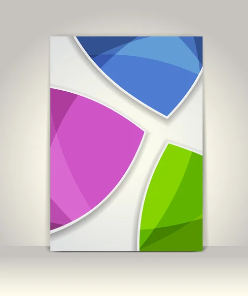 Leták nebo brožura šablona, abstraktní barevný design — Stockový vektor
