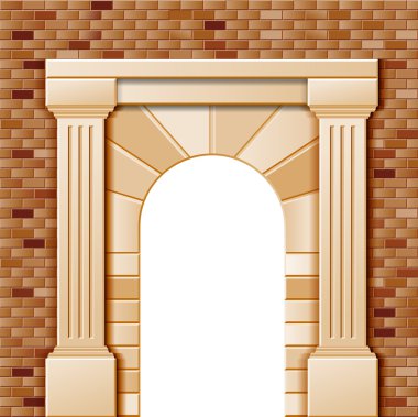 kemer, vektör renkli şablonu ile giriş