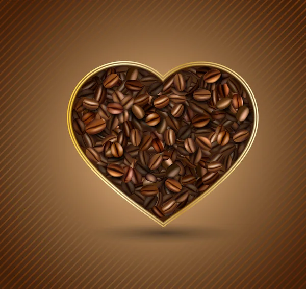 Сердце из кофейных зерен — стоковый вектор