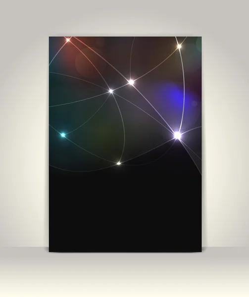 Шаблон флаєра або брошури, абстрактний світиться дизайн — стоковий вектор