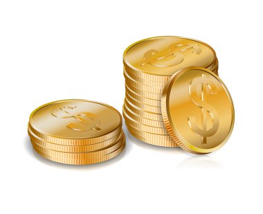 Altın para yığınları, vektör