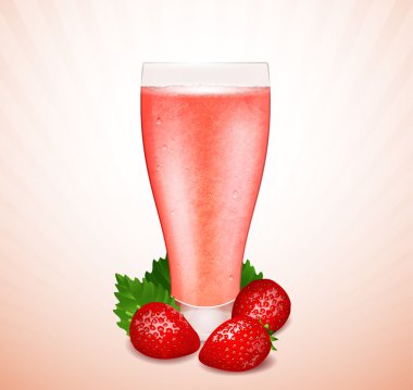 Böğürtlen ve yapraklı çilekli smoothie.