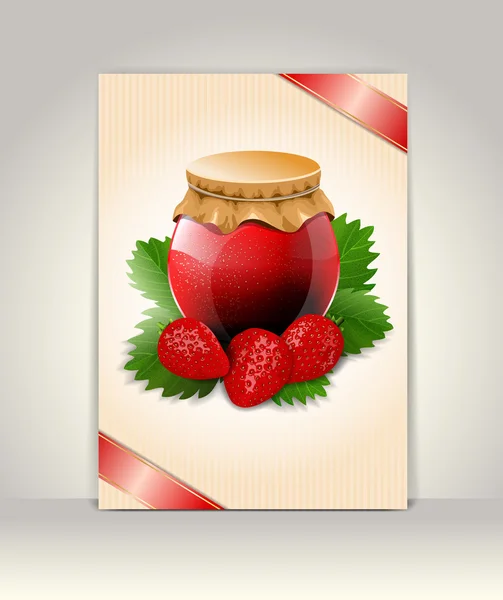Plantilla de folleto o folleto, diseño de fresas — Vector de stock