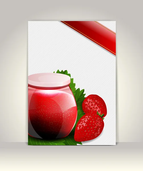 Plantilla de folleto o folleto, diseño de fresas — Vector de stock