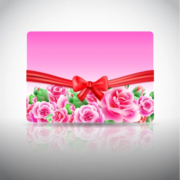 Cartão de casamento ou convite com rosas — Vetor de Stock