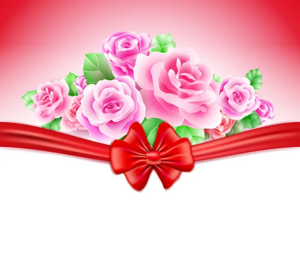 Carte de mariage ou invitation aux roses — Image vectorielle