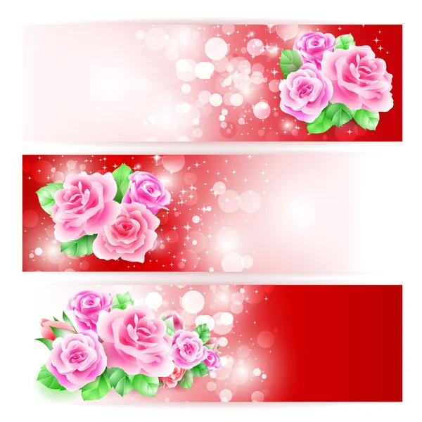 Bröllopskort eller inbjudan med rosor — Stock vektor