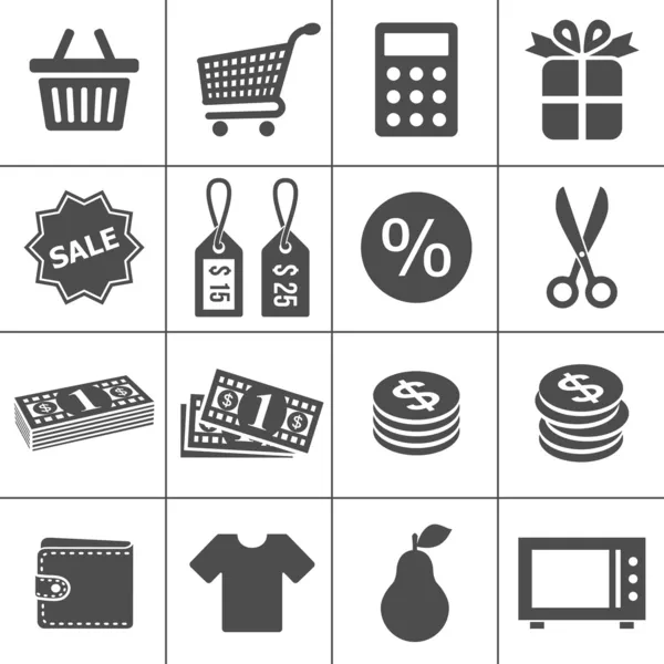 Conjunto de ícones de compras - Simplus series — Vetor de Stock