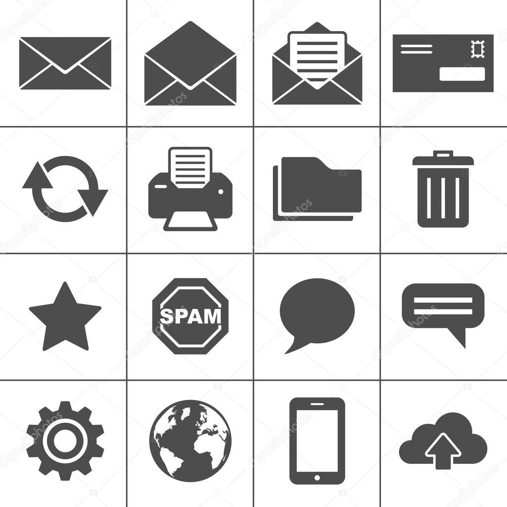 Mail icons set - Simplus series