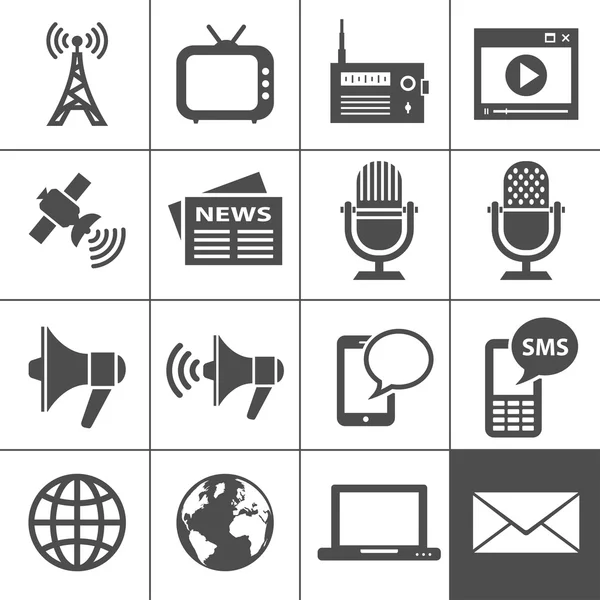 Conjunto de ícones de mídia - Série Simplus —  Vetores de Stock