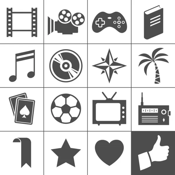 Iconos de entretenimiento. Serie Simplus — Vector de stock