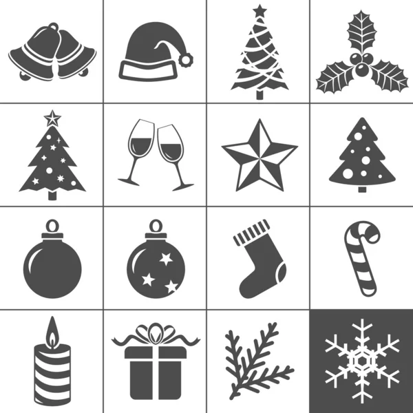 Kerst iconen set - simplus serie — Stockvector