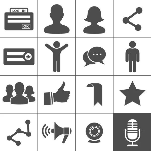 Iconos de redes sociales — Vector de stock