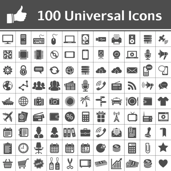 Ensemble d'icônes universelles — Image vectorielle