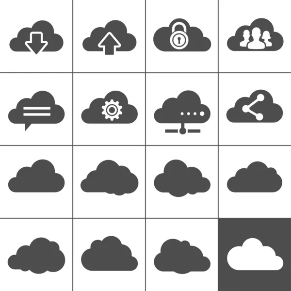 Иконки облачных вычислений — стоковый вектор
