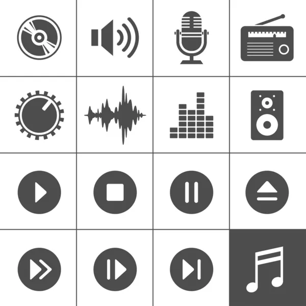 Iconos de música y sonido - Serie Simplus — Vector de stock