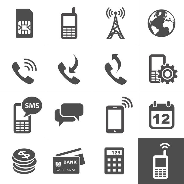 Mobile account management icons
