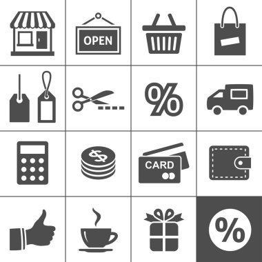 Shopping icons set - Simplus series