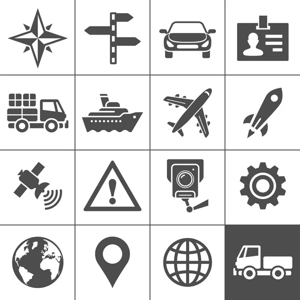 Transportsymbole gesetzt. Simplus-Reihe — Stockvektor