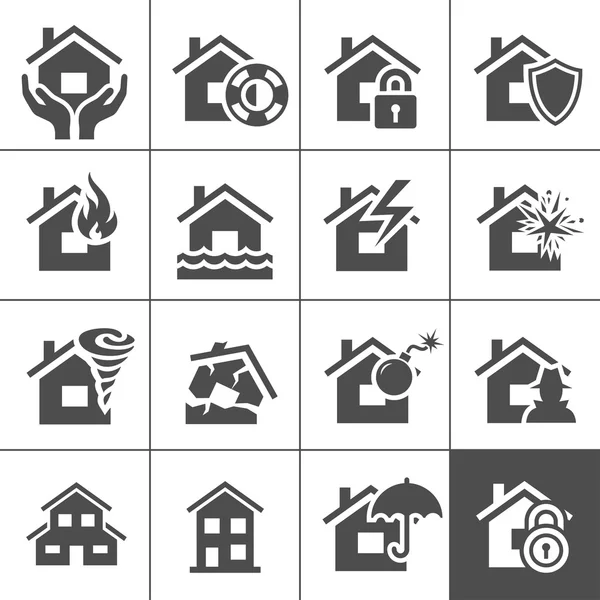 Property insurance icons — Stock Vector