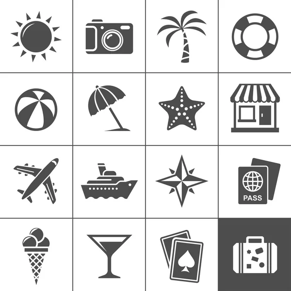 Vacation and travel icons — Stock Vector