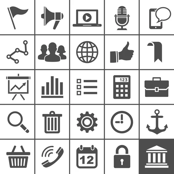 Universeller Symbolsatz. 25 Symbole für Website und App — Stockvektor