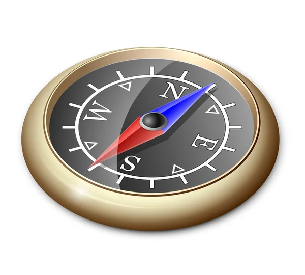 Zlatý kompas — Stockový vektor
