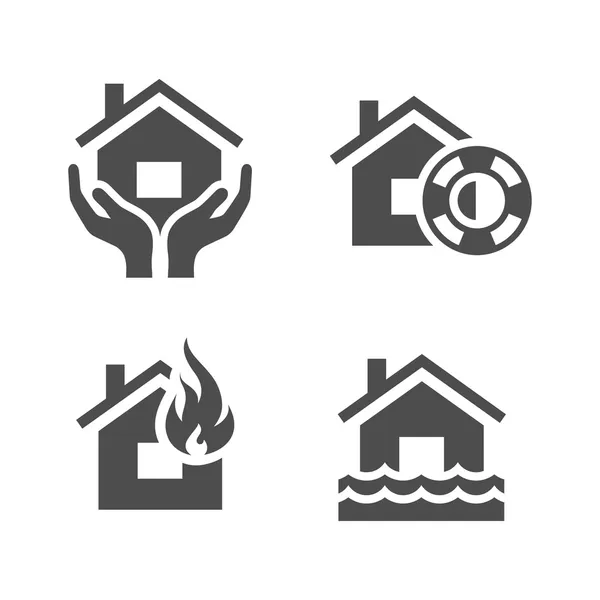 Icone di assicurazione di proprietà — Vettoriale Stock